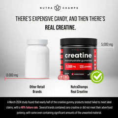 reatine Gummies – Muscle Recovery & Performance Support (Watermelon Flavor, 120 Gummies)