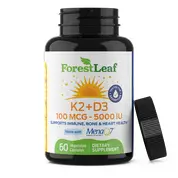Forest Leaf Vitamin K2 (100 mcg) + D3 (5000 IU) 60 Capsules
