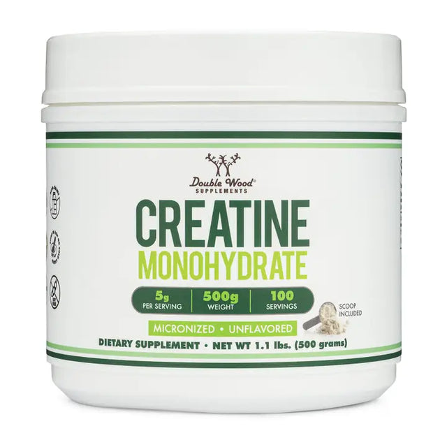 Double Wood Supplements Creatine Monohydrate Powder (1.1 Lbs. / 500 grams)