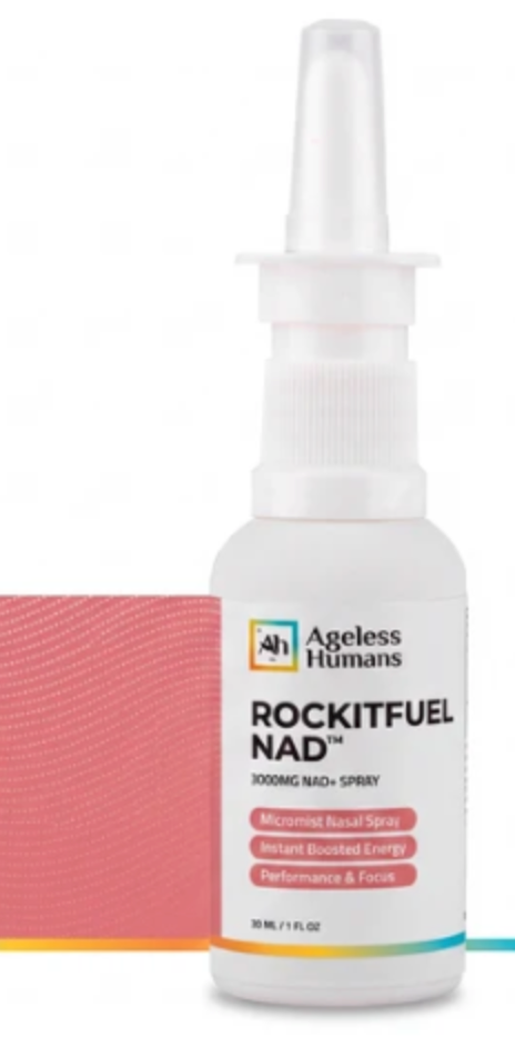 Ageless Humans Pre Workout NAD+ Nasal Spray: Rockitfuel® (30mL | 1 fl. oz.)