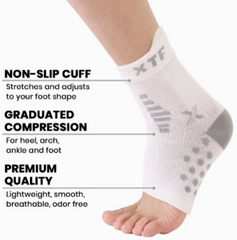 TAGC Targeted Pain Relief Ankle Sleeves (1-PAIR) - White