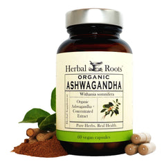 Herbal Roots Organic Ashwagandha (60 Capsules)