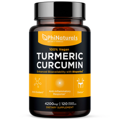 Phi Naturals Turmeric Curcumin with Bioperine (120 Capsules)