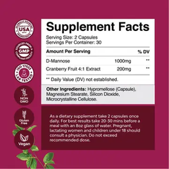 Nature’s Craft D Mannose & Cranberry (60 Capsules)