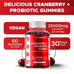 Vitamatic Cranberry with Probiotics | 60 Vegan Gummies