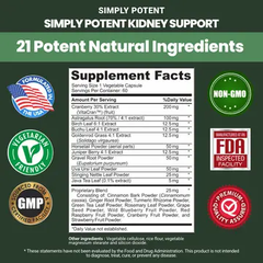 Simply Potent Kidney Support with Cranberry Extract (60 Capsules)
