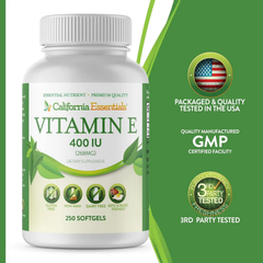 California Essentials Vitamin E 400 IU (250 soft gel capsules)