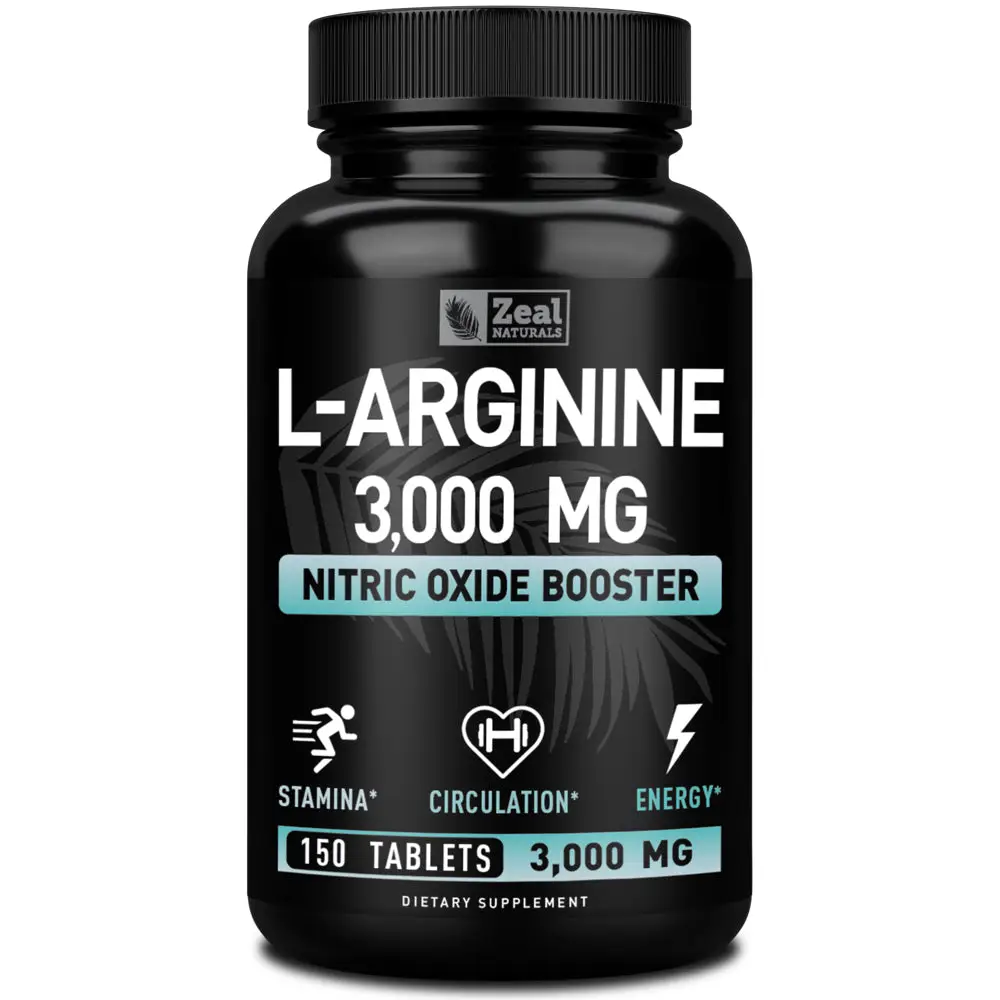 Zeal Naturals Nitric Oxide Booster L Arginine Tablets